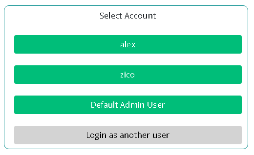 Sample Select Account login page screenshot
